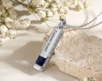 Personalized Cylinder Cremation Jewelry for Ashes, Urn Necklace, Memorial Necklace, Cremation Jewelry for Human or Pet Ashes