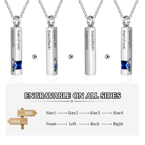 Personalised Cylinder Cremation Jewelry for Ashes, Urn Necklace, Memorial Necklace, Cremation Jewelry for Human or Pet Ashes image 4