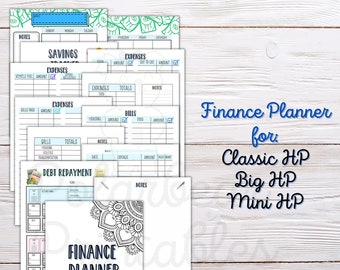 Finance Planner, Budget Planner, Printable Planner, Happy Planner Insert, Big, Classic, Mini, PDF Planner, Expense Tracker, Bills Tracker