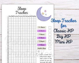 Printable, Sleep Tracker, Happy Planner Insert, Classic Hp, Big Hp, Mini Hp, PDF Tracker, Yearly Tracker, Planner Insert, Printable Planner