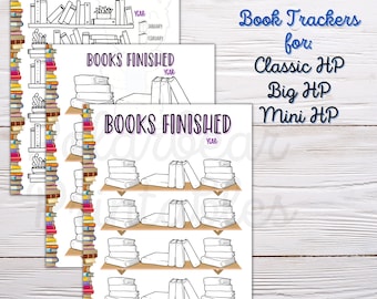 Printable, Book Tracker, Classic HP, Mini HP, Big HP, Happy Planner Inserts, Yearly Book Trackers