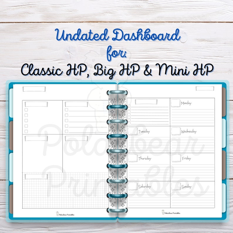 Printable, Dashboard Layout, Happy Planner Insert, Classic Hp, Mini Hp ...