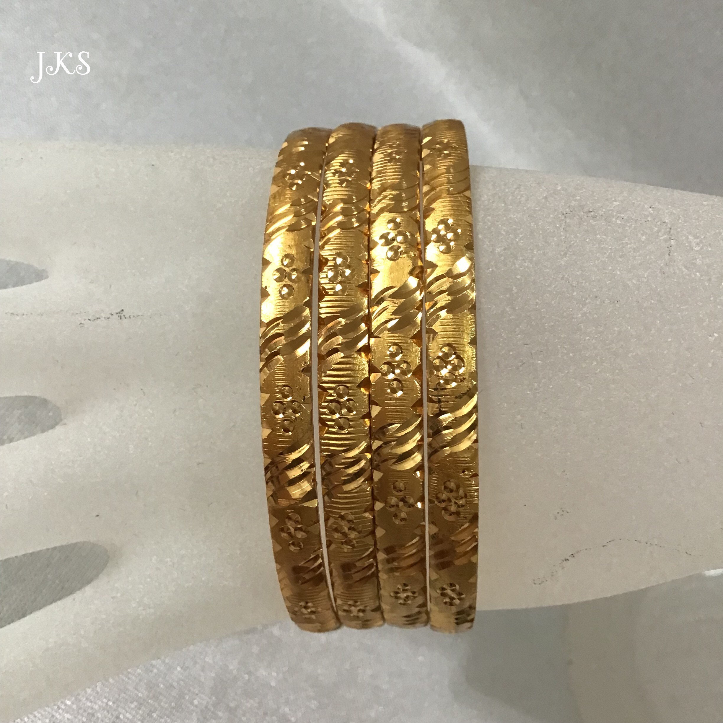 4PCS Indian 22K Gold Plated Bangles Size 2.10 Kangan Etsy UK