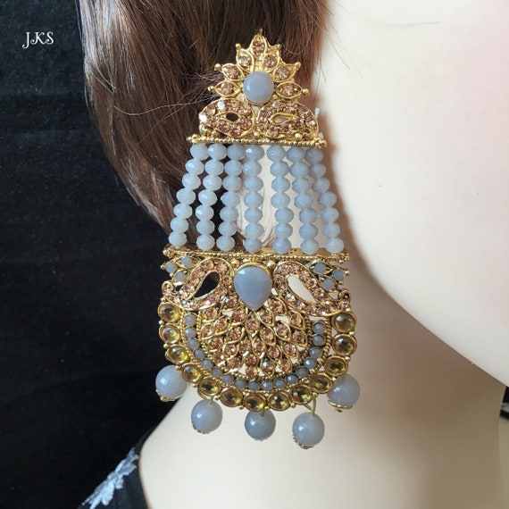 Get Grey Earrings And Maangtika at ₹ 550 | LBB Shop