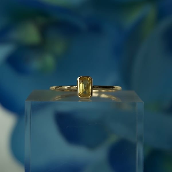 Saphir Ring Gelb 585 Gold 14K