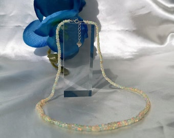 Collana Opale In Argento 925 - Ciondolo Colorato Con Opale Sintetico E Zirconi - Gioiello Elegante Per Donna, Regalo Compleanno