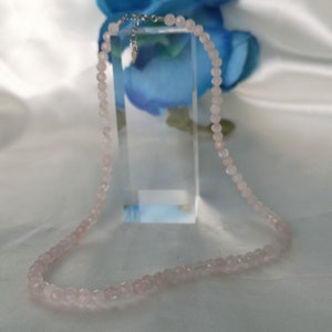 Rosenquarz Kette Halskette 925 Silber Rosa Schmuck Silberschmuck Natürlich Edelstein Handgemacht Januar Geburtsstein Monat