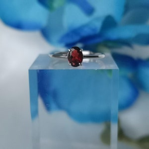 Garnet Ring 925 Silver New Women's Jewelry Sterling Silver Natural Red Mozambique