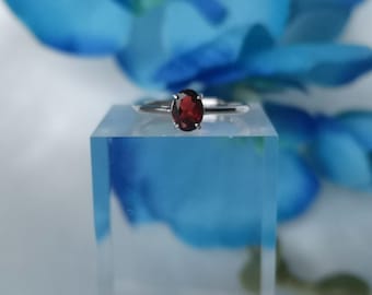 Garnet Ring 925 Silver New Women&#39;s Jewelry Sterling Silver Natural Red Mozambique