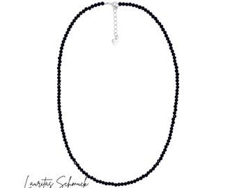 Spinell Kette 925 Silber Halskette Schwarz