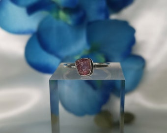 Roze toermalijn ring 925 zilveren edelsteen