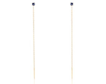 Tanzanit Earrings 585 Gold Hanging 14K