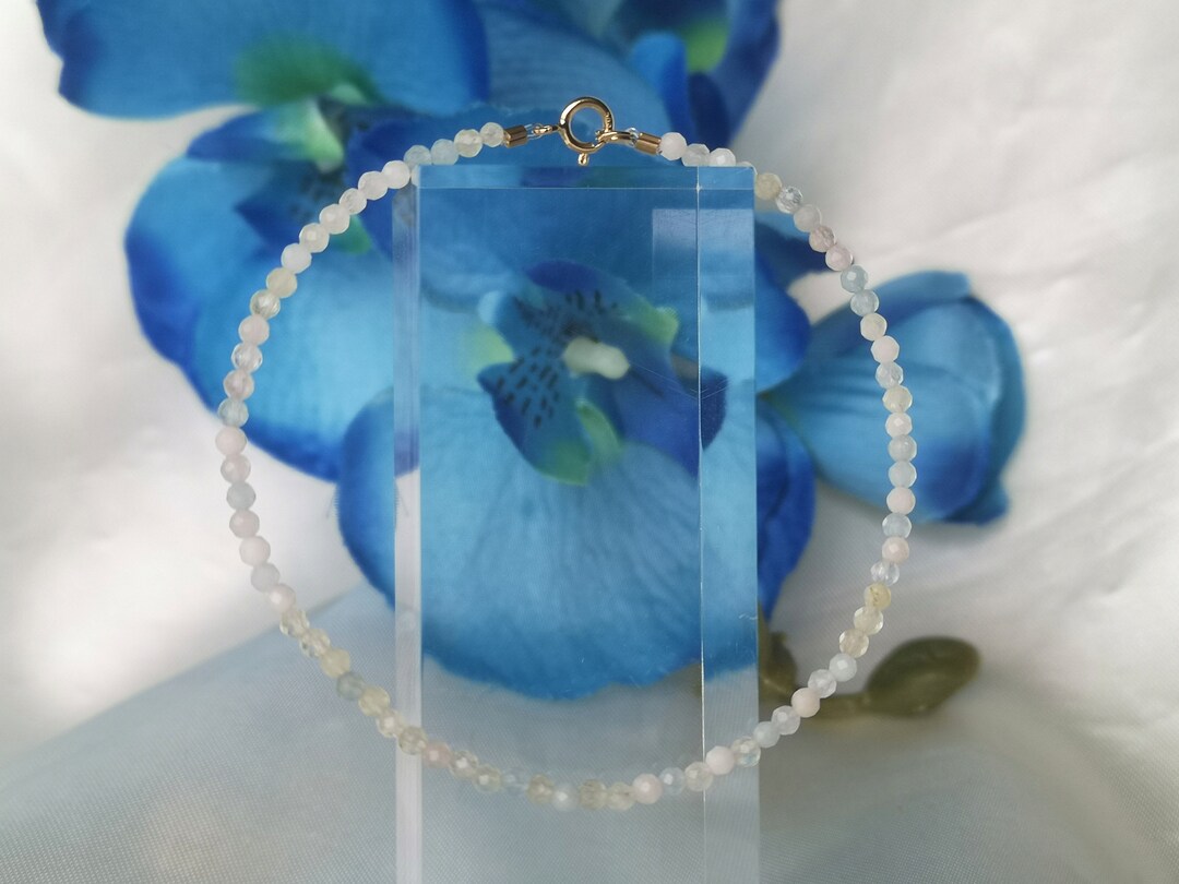 Morganite Bracelet 585 Gold 14K Gemstone - Etsy Israel, image size:1080x810