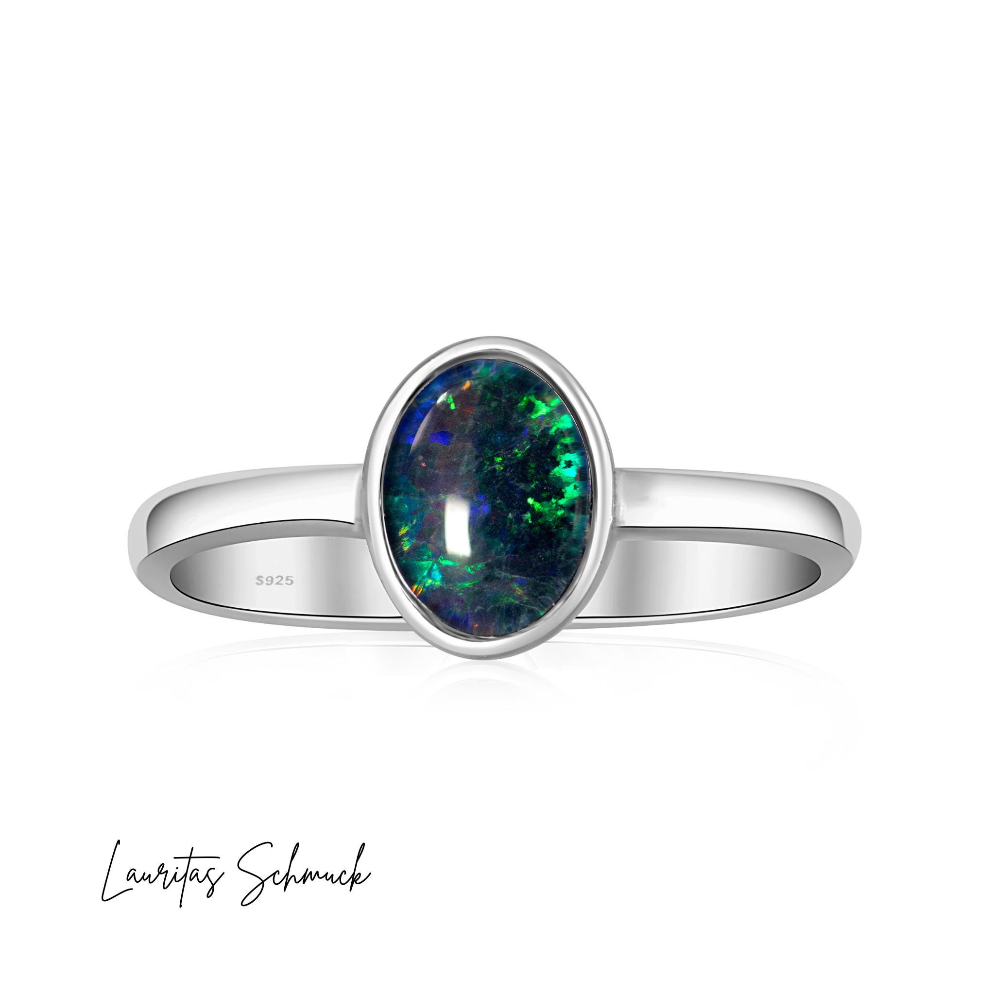 ボルダーオパールリング 925シルバー ナチュラルブルー - Etsy 日本