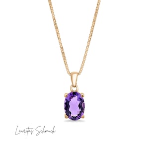 Amethyst Pendant 585 Gold 14K Purple