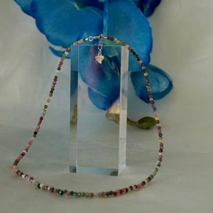 Tourmaline Necklace 925 Silver Chain Colorful image 5