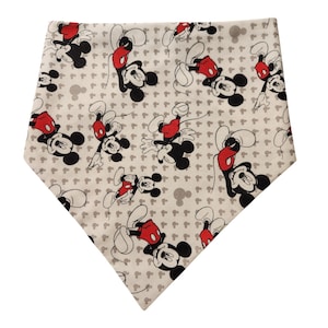 Disney Mickey Mouse Dog Bandana/Snap on Reversible/Sizes XXS-XL