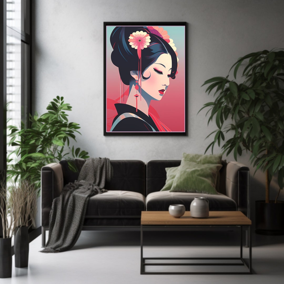 Asian Inspired Wall Decor Painting Print Digital Decor Printable