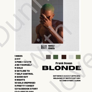 BLONDE (Frank Ocean) Album Cover Poster