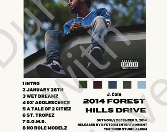 J.COLE (2014 Forest Hills Drive) Album Cover, Digital Print - Etsy