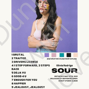 OLIVIA RODRIGO (SOUR) album cover poster