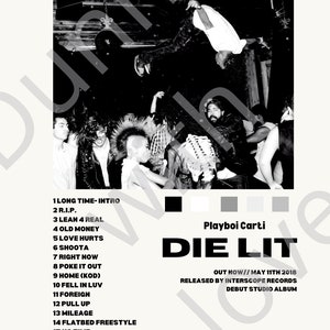 DIE LIT (Playboi Carti) Album Cover Poster