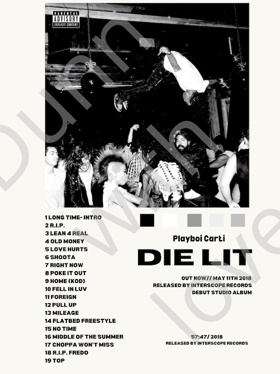 【額縁付き】 Playboi Carti / Die Lit A2ポスター Posters Playboi Carti Die Lit Album - Only €11.95 – Posters Base