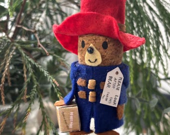 Handmade Cork Paddington Bear Decoration – Unique & Charming