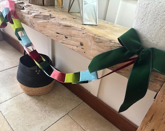 Luxury Velvet Paper Chain Garland – Handmade Velvet Garland • Velvet Party Decor • Wedding Backdrop Garland • Mantel Decoration •