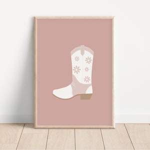 Cowboy Boots Print, Western Art Print, Minimalist Western Poster Pink, Western Wall Art, Wilder Westen Druck | DIGITALER DOWNLOAD