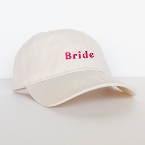 Personalized embroidered cap, ecru color, mixed, 100% cotton and adjustable at the back with a metal buckle image 1