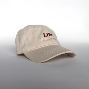 Personalized embroidered cap, ecru color, mixed, 100% cotton and adjustable at the back with a metal buckle image 8