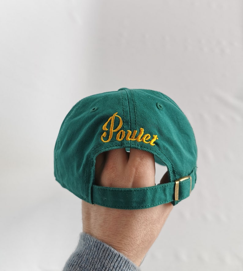 Casquette brodée et personnalisée, 100% coton, de couleur vert foncé modèle mixte et souple, taille unique image 2