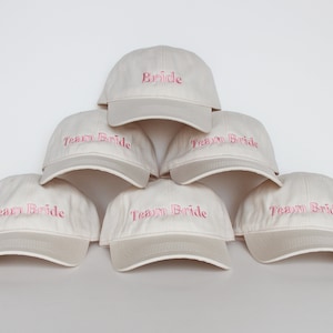 Personalized embroidered cap, ecru color, mixed, 100% cotton and adjustable at the back with a metal buckle image 6