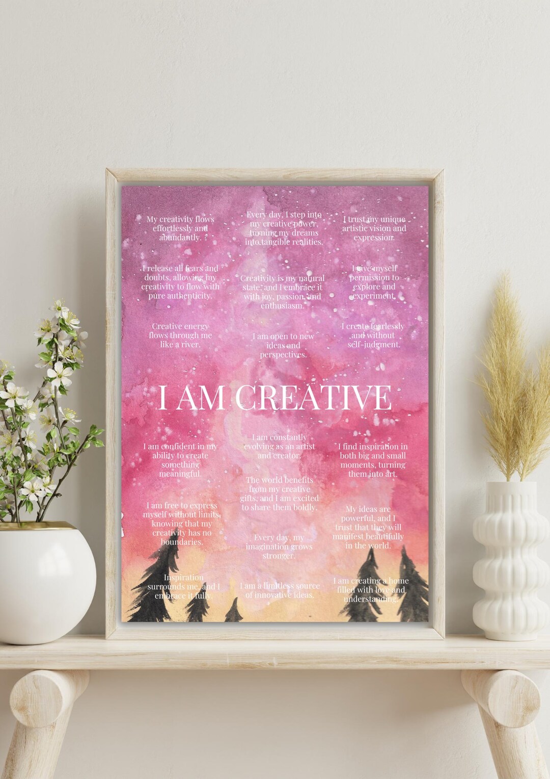 Printable Creativity Affirmation Poster Unlock Innovation Artistic