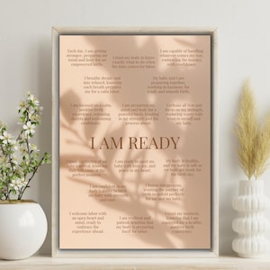 Affirmationen Poster | 16 Ermutigende Zitate für werdende Mütter | Druckbare Geburtsvorbereitungen Wandkunst