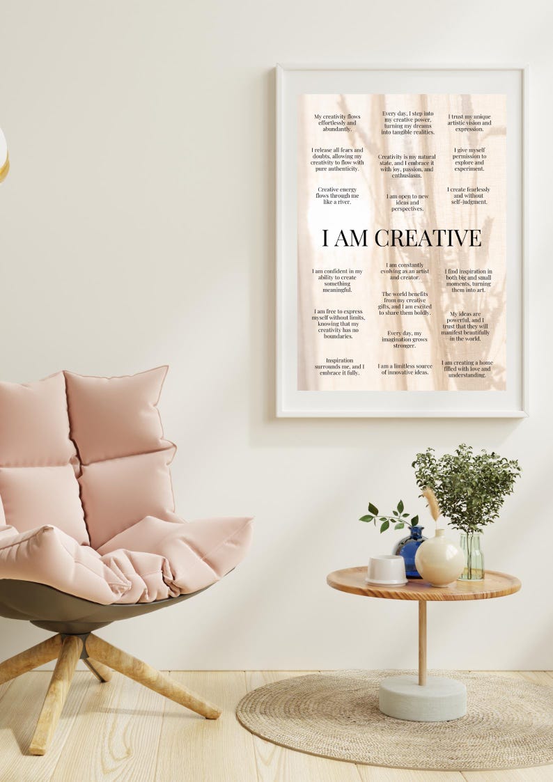 Creativity Affirmations Printable | Inspiring Wall Art for Artists ...