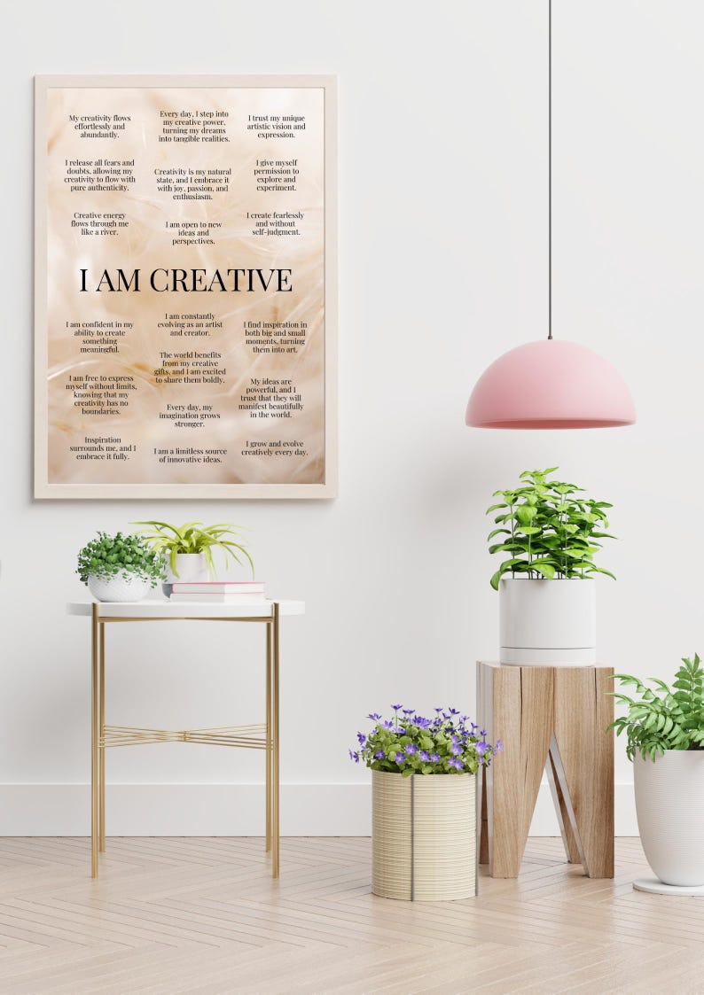 Printable Creativity Affirmation Poster | Unlock Artistic Potential ...