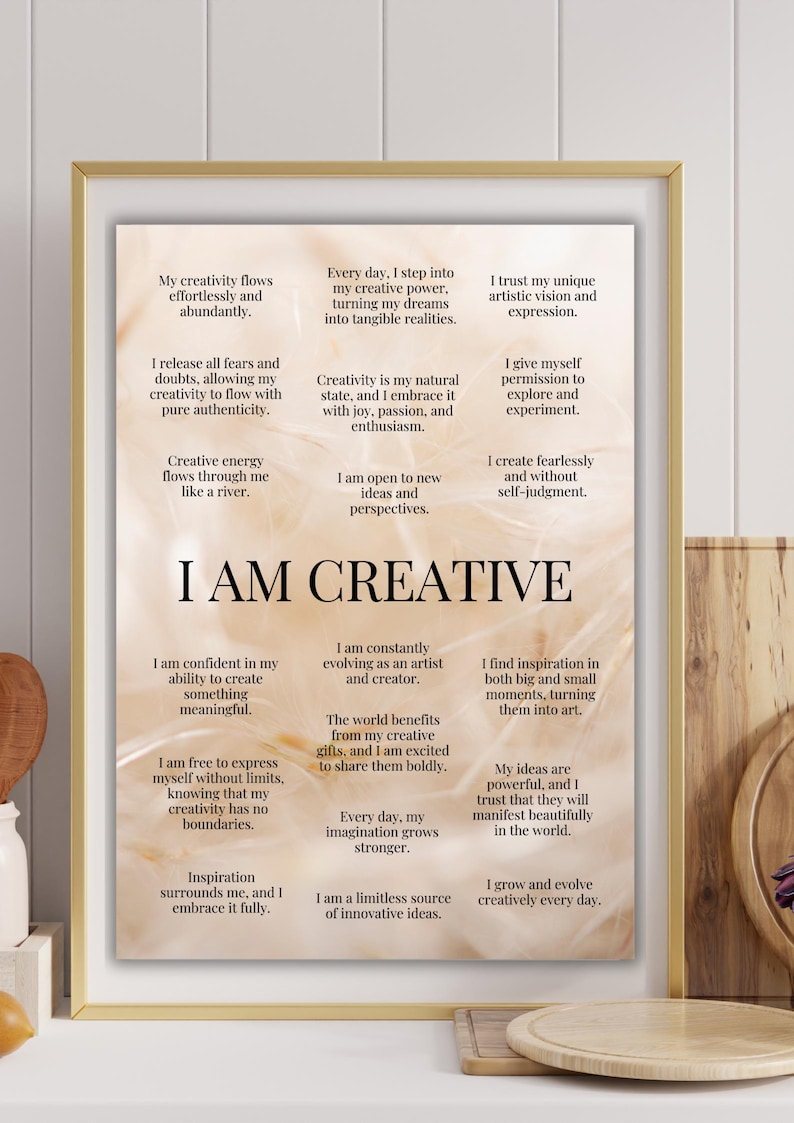 Printable Creativity Affirmation Poster | Unlock Artistic Potential ...