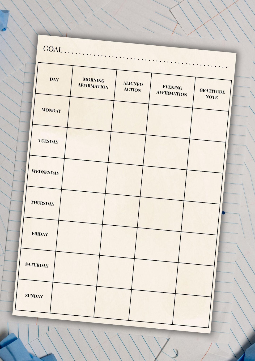 Manifestation Tracker Printable, Daily Affirmation Tracker, Goal ...