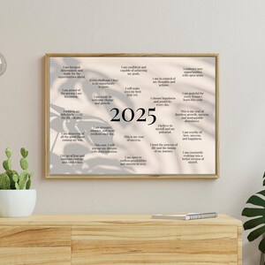 2025 Affirmation Poster Printable - Motivational Quotes for Home, Office & Self-Care - Digital Download Wall Art for Daily Inspiration