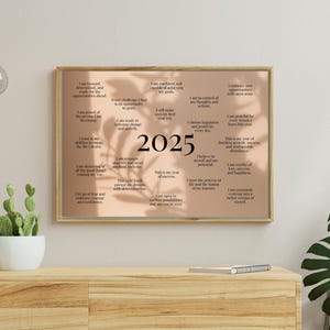 2025 Affirmation Poster Printable - Motivational Quotes Wall Art for Home Decor, Self-Care & Daily Inspiration - Digital Download