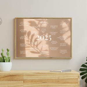 2025 Affirmation Poster - Printable Positive Quotes Wall Art for Motivation, Self-Care, Mindfulness & Home Decor - Digital Download
