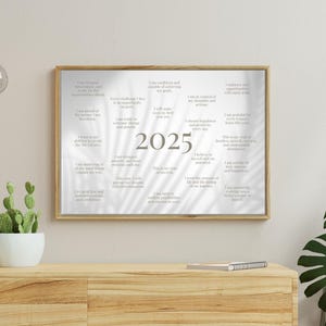 2025 Affirmation Poster Printable - Motivational Quotes for Home Office & Self-Care Digital Download Wall Art for Daily Inspiration  Focus