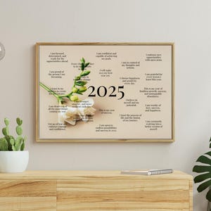 2025 Affirmation Poster Printable - Motivational Quotes Wall Art for Home & Office Decor, Self-Care and Daily Inspiration - Digital Download