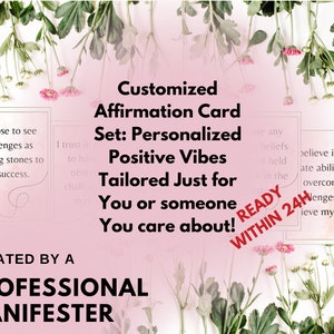 Juego de tarjetas de afirmación personalizadas: ¡Vibraciones positivas personalizadas diseñadas solo para ti! Ley de Atracción, Idea de regalo