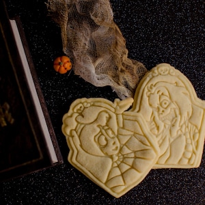 BeetleJuice cartoon cookie cutters, gepersonaliseerde gotische cookie voor Halloween-feest aan te bieden, Tim Burton Lydia Deetz, Strange & ongebruikelijk