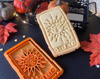 Oracle tarot card cookie cutter - the sun. Birthday cookie cutter. halloween, witch vibes