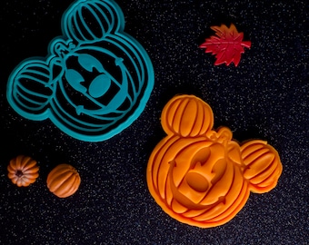Pumpkin mouse cookie cutters, personalized Halloween party cookie to offer, Mickey and Minnie