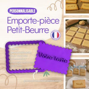 Emporte-pièce pour biscuits Petit Beurre personnalisable – Pour des biscuits uniques ! Avec prénom ou autre texte